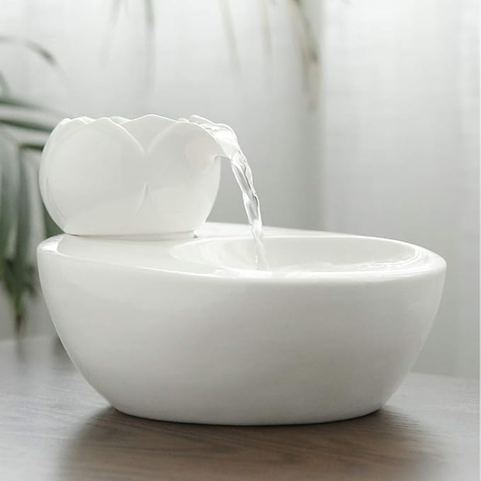 White Simple Ceramic Water Fountain