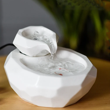 White Simple Ceramic Water Fountain