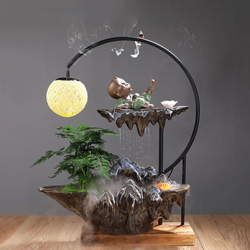 Zen Half Moon Ceramic Water Fountain