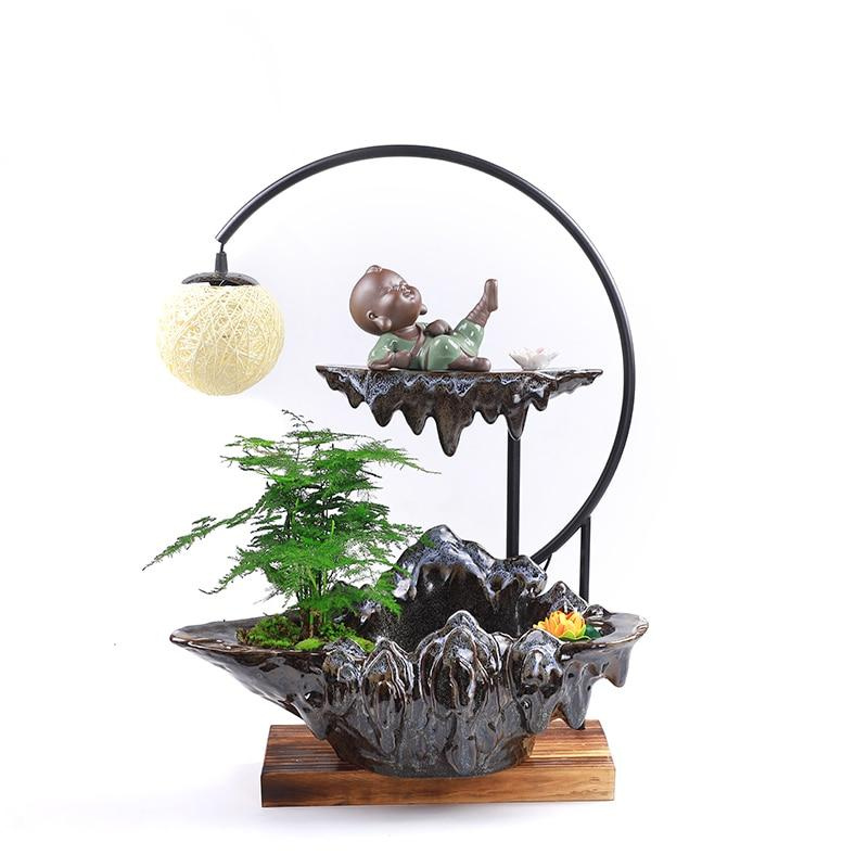 Zen Half Moon Ceramic Water Fountain