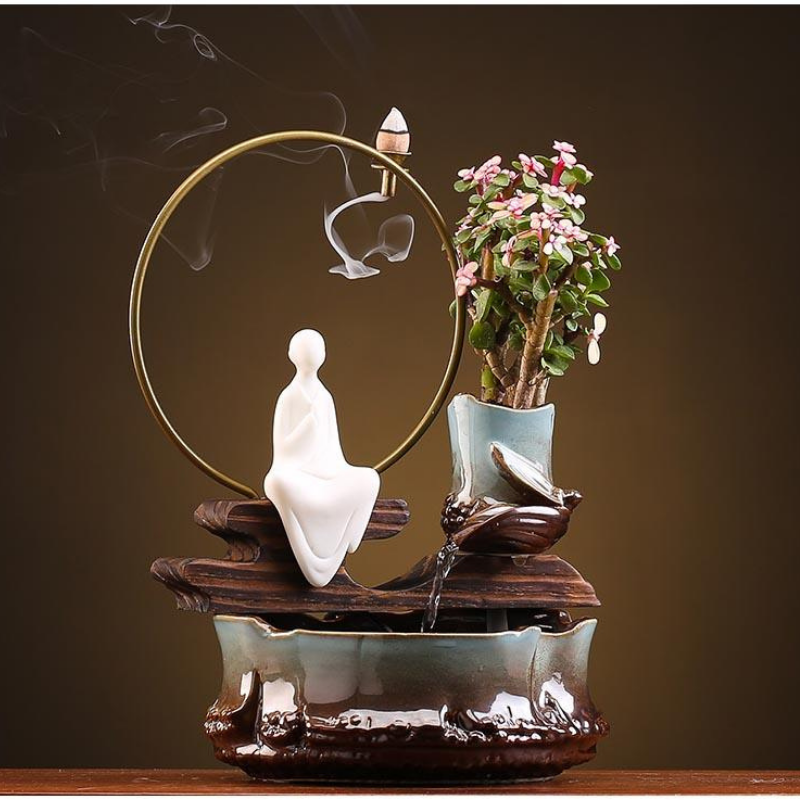 Zen Back Flow Water Fountain Decoration