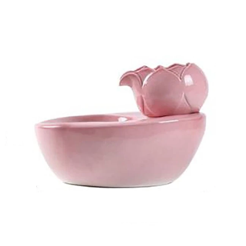 Pink Flower Ceramic Water Fountain