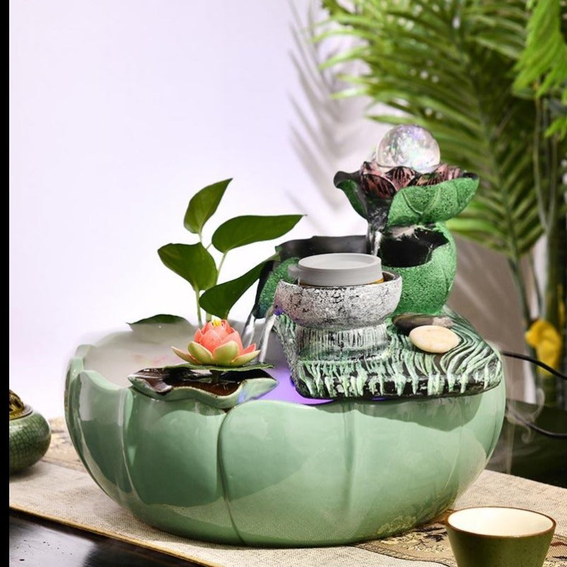 Feng Shui Ceramic Fish Tank Fountain