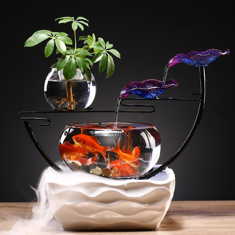 Modern Petunia Ceramic Water Fountain