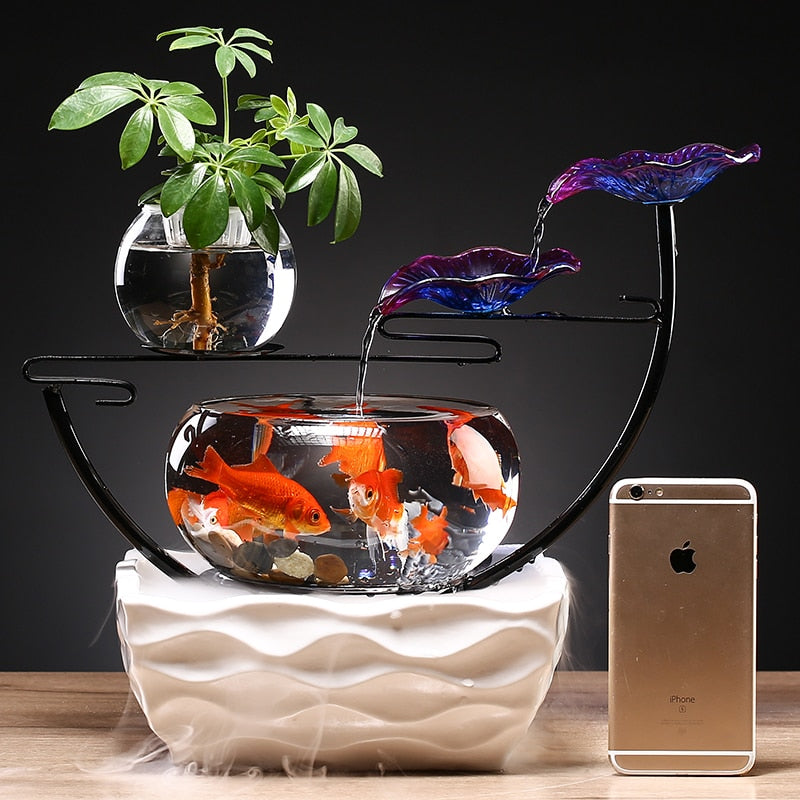 Modern Petunia Ceramic Water Fountain