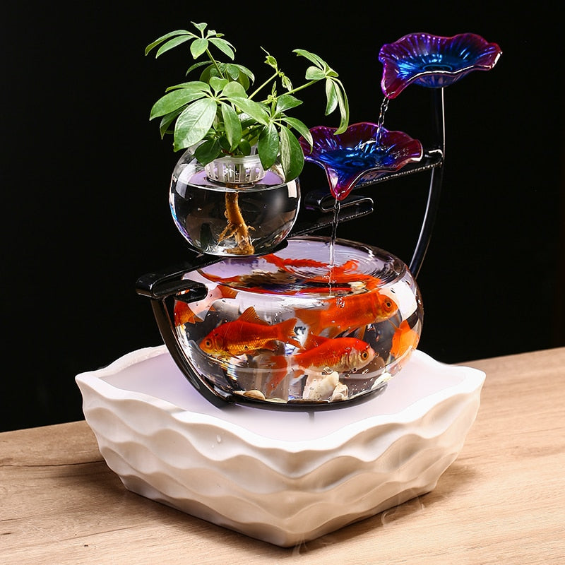 Modern Petunia Ceramic Water Fountain