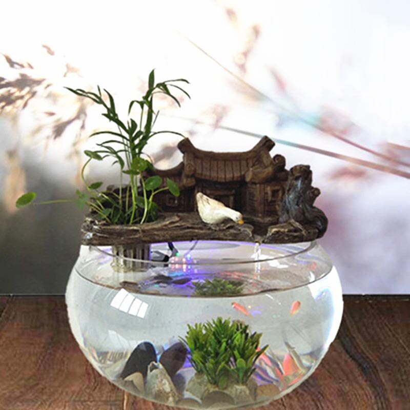 Resin Indoor Water Fountain Glass Fish Tank