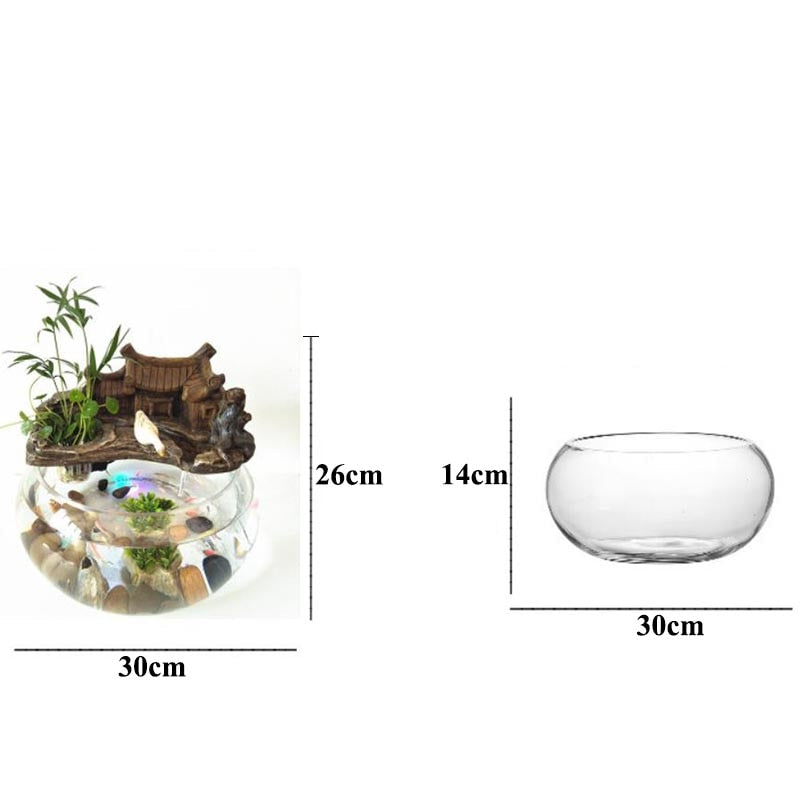 Resin Indoor Water Fountain Glass Fish Tank