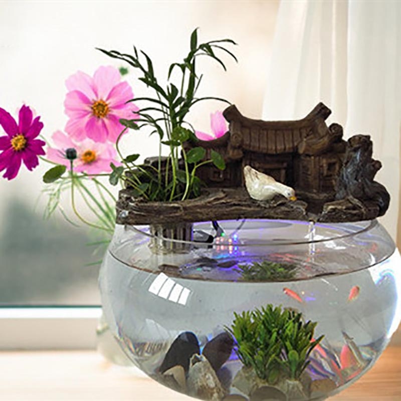 Resin Indoor Water Fountain Glass Fish Tank