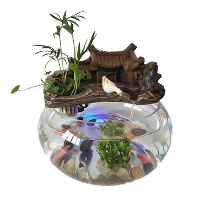 Resin Indoor Water Fountain Glass Fish Tank