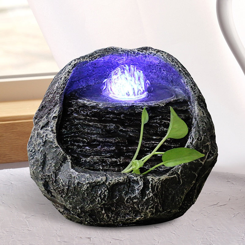 Feng Shui Style Black Zen Rockery Fountain