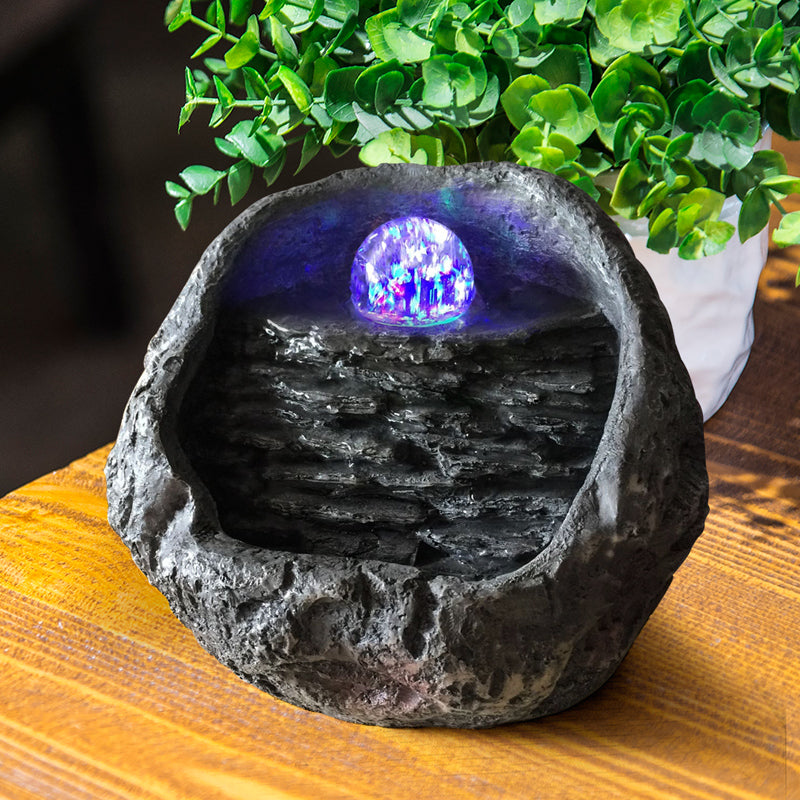 Feng Shui Style Black Zen Rockery Fountain