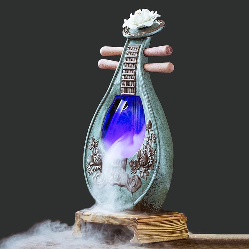 Zen Classical Lute Ceramic Water Fountain