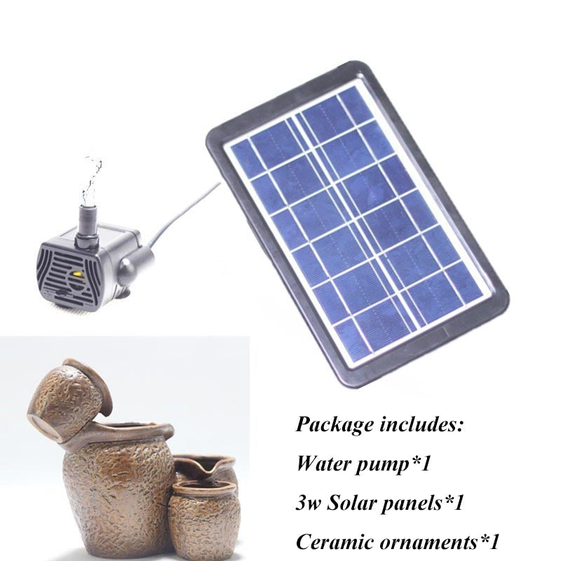 Solar Pot Rockery Water Fountains Decoration